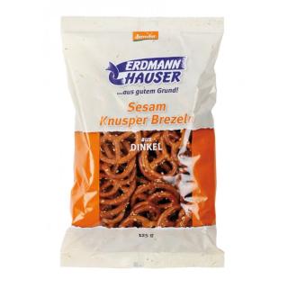 Dinkel-Knusperbrezel mit Sesam
