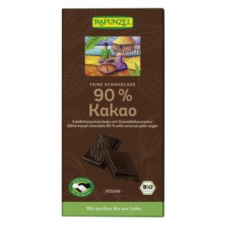 Bitterschokolade 90% Kakao mit Kokosblüte