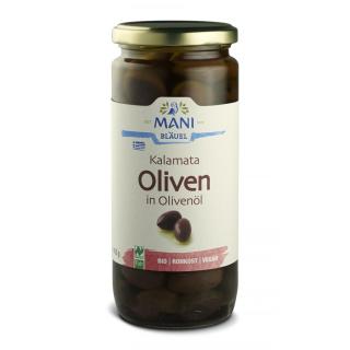 Kalamata Oliven schwarz in Olivenöl        kbA